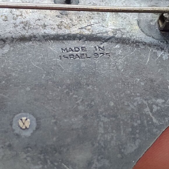 Vtg Judaica Israel 925 Sterling Silver Set Brooch/Pendant & Clip Earrings - Picture 11 of 12